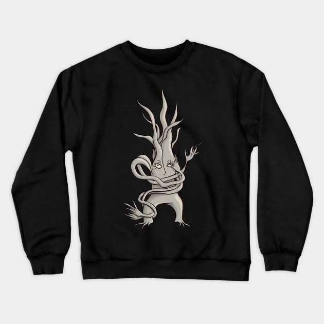 Spooky Tree Creature With Tangled Branches Crewneck Sweatshirt by Boriana Giormova